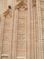 Lyon, Cathedrale Saint Jean, Portail, Porche central, Ebrasement, Plaques decorees (02)